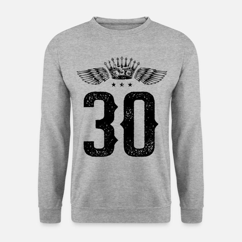30 Number crown - Unisex Sweatshirt - salt & pepper