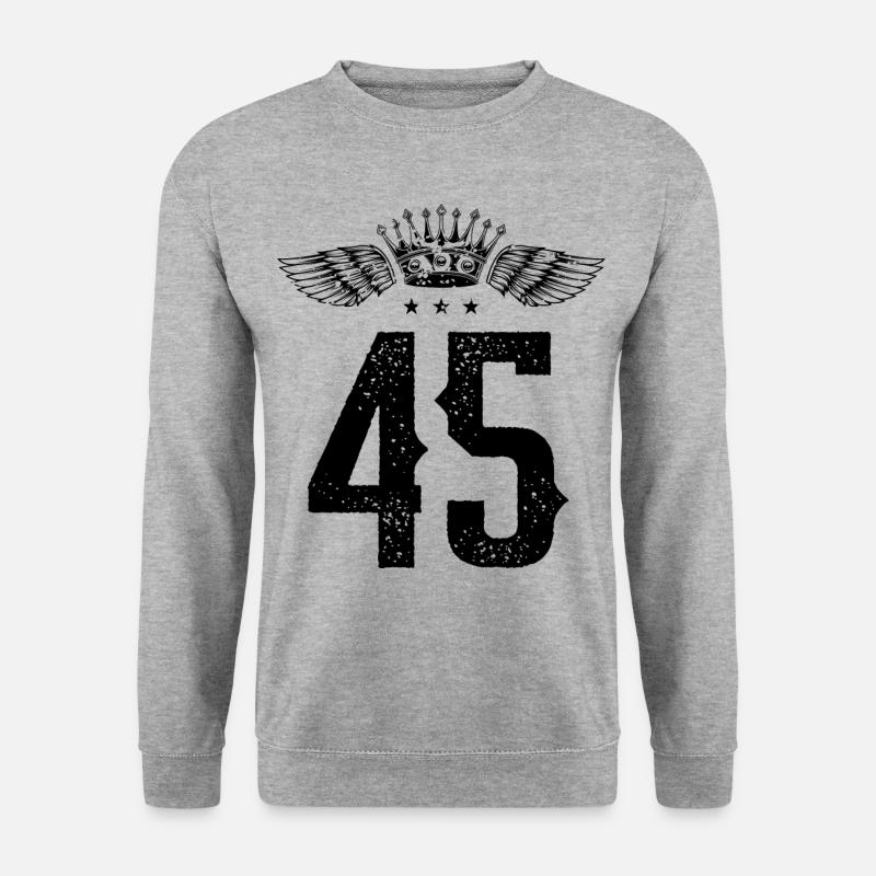 45 Number crown - Unisex Sweatshirt - salt & pepper