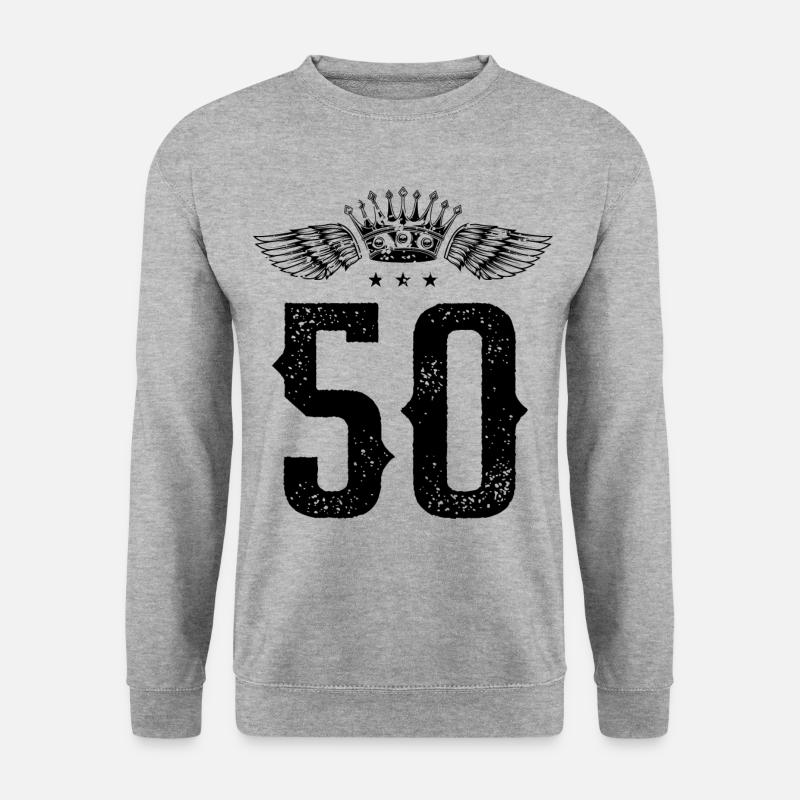 50 Zahl Krone - Unisex Pullover - Weißgrau meliert