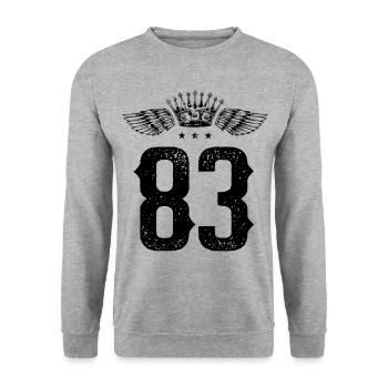 83 Couronne numérique - Sweat-shirt Unisexe - gris chiné - Devant - Alina (178cm) & Michal (187cm)