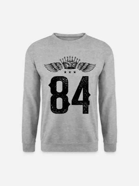 84 Number crown - Unisex Sweatshirt - salt & pepper