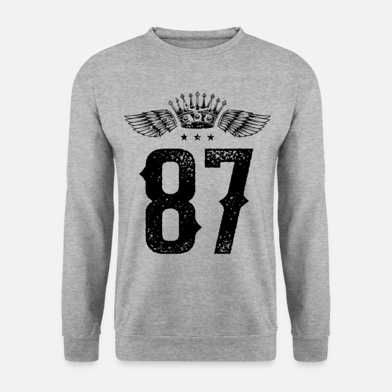 87 Number crown - Unisex Sweatshirt - salt & pepper