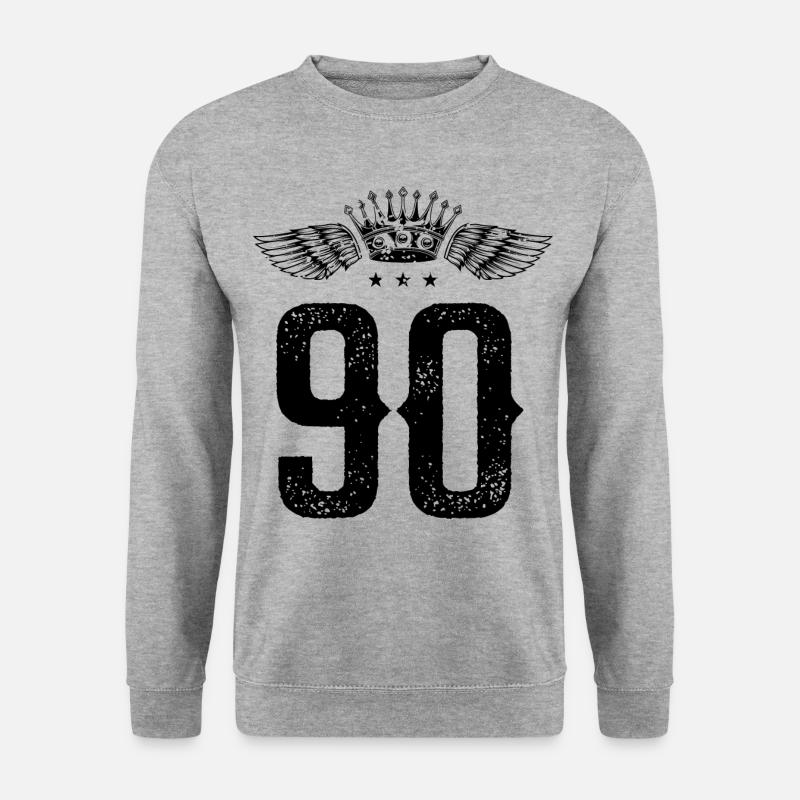 90 Number crown - Unisex Sweatshirt - salt & pepper