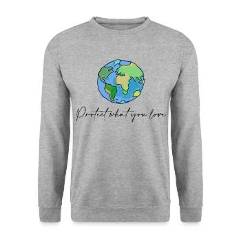 Planet - Unisex Pullover - Weißgrau meliert - Vorne - Alina (178cm) & Michal (187cm)