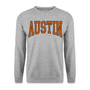 Austin - Unisex Pullover - Weißgrau meliert - Vorne - Alina (178cm) & Michal (187cm)
