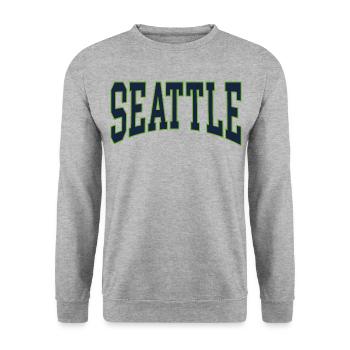 Seattle - Unisex Pullover - Weißgrau meliert - Vorne - Alina (178cm) & Michal (187cm)