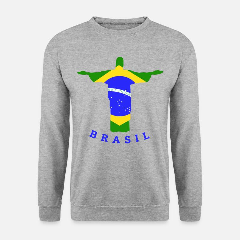 Statue de drapeau du Brésil - Sweat-shirt Unisexe - gris chiné