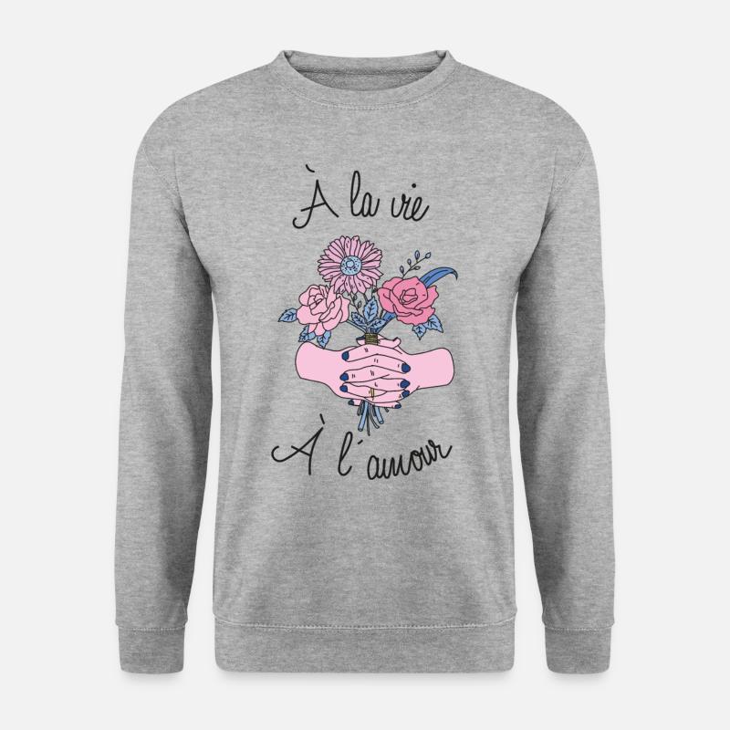 Ein Leben, Liebe - Unisex Pullover - Weißgrau meliert