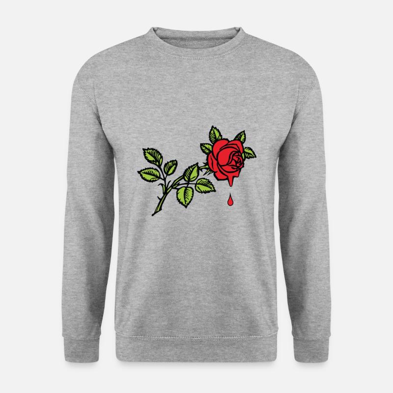 Bleeding Rose - Unisex Pullover - Weißgrau meliert