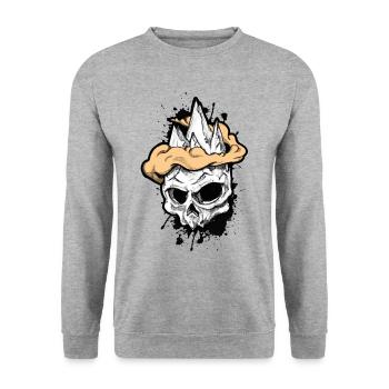 Crâne de montagne - Chemise d'escalade - Sweat-shirt Unisexe - gris chiné - Devant - Alina (178cm) & Michal (187cm)