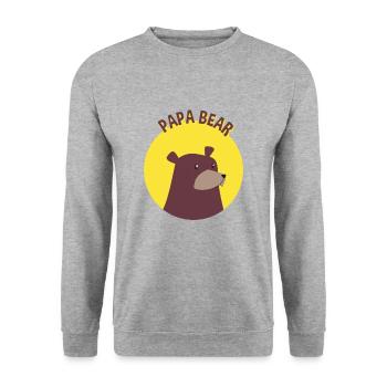 Papa Bear - Unisex Pullover - Weißgrau meliert - Vorne - Alina (178cm) & Michal (187cm)