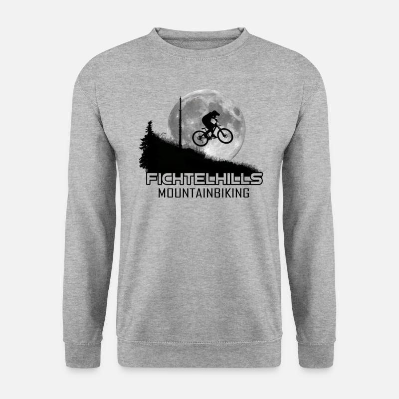 fichtelhills mountainbiking Night ride Ochsenkopf - Unisex Pullover - Weißgrau meliert