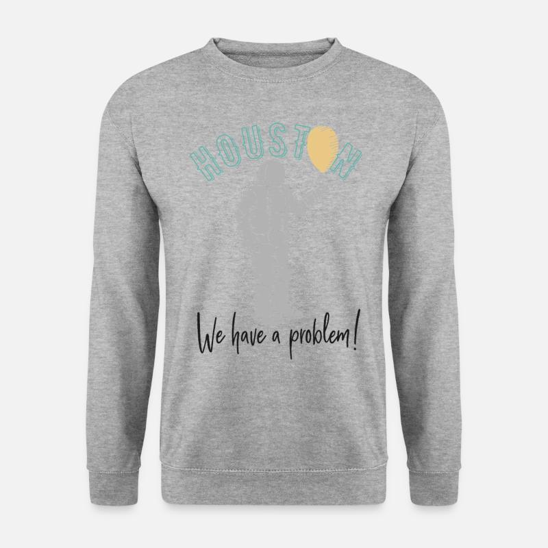 Huston, wir haben ein Problem! - Unisex Pullover - Weißgrau meliert