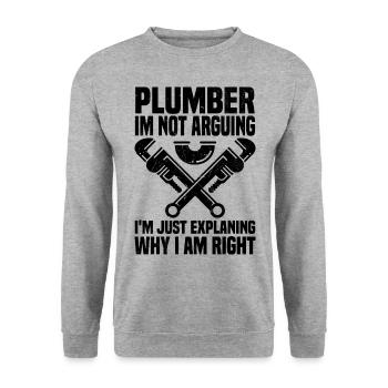 Plumber - Unisex Sweatshirt - salt & pepper - Front - Alina (178cm) & Michal (187cm)