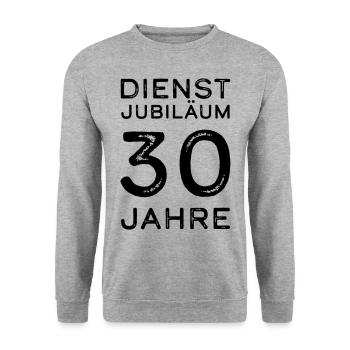 Dienstjubiläum 30 Jahre Firmenjubiläum Geschenk - Unisex Pullover - Weißgrau meliert - Vorne - Alina (178cm) & Michal (187cm)