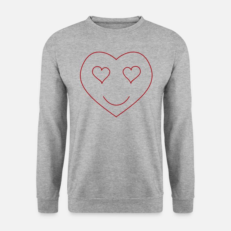 Face Herzherzen - Unisex Pullover - Weißgrau meliert