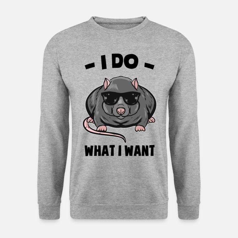 Ratte - Unisex Pullover - Weißgrau meliert