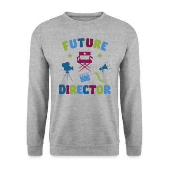 Future Director - Unisex Pullover - Weißgrau meliert - Vorne - Alina (178cm) & Michal (187cm)