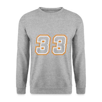 33 Number symbol - Unisex Sweatshirt - salt & pepper - Front - Alina (178cm) & Michal (187cm)