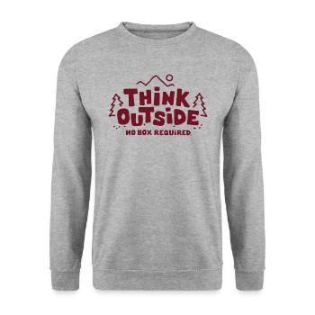 Pensez en dehors de l'idée cadeau - Sweat-shirt Unisexe - gris chiné - Devant - Alina (178cm) & Michal (187cm)
