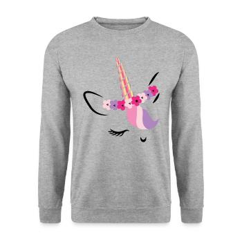 Unicorn Unicorns Unicorn mythical creature gift - Unisex Sweatshirt - salt & pepper - Front - Alina (178cm) & Michal (187cm)