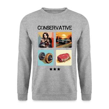 Conservative - dark - Unisex Sweatshirt - salt & pepper - Front - Alina (178cm) & Michal (187cm)