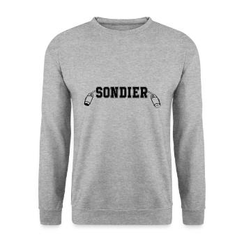 sondier noir - Sweat-shirt Unisexe - gris chiné - Devant - Alina (178cm) & Michal (187cm)