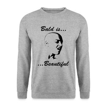 Bald is beautiful Bald is beautiful woman without hair - Unisex Sweatshirt - salt & pepper - Front - Alina (178cm) & Michal (187cm)