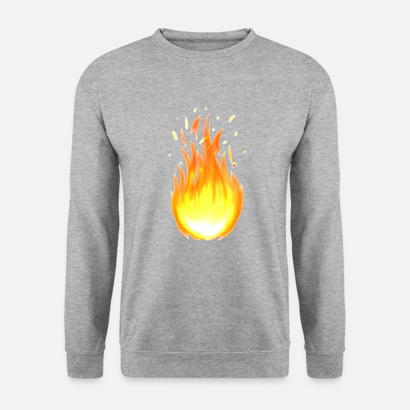Flame Flammen Feuer brennen Feuerwehr - Unisex Pullover - Weißgrau meliert