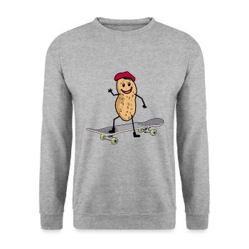 Skateboard skater sport cacahuètes cacahuètes enfant - Sweat-shirt Unisexe - gris chiné - Devant - Alina (178cm) & Michal (187cm)