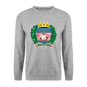ancient coat of arms of the city of paris - Unisex Sweatshirt - salt & pepper - Front - Alina (178cm) & Michal (187cm)