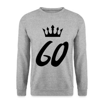 60 Number crown - Unisex Sweatshirt - salt & pepper - Front - Alina (178cm) & Michal (187cm)