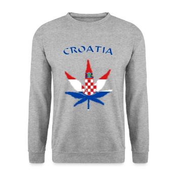 Croatia flagge Kroatien Jugo - Unisex Pullover - Weißgrau meliert - Vorne - Alina (178cm) & Michal (187cm)
