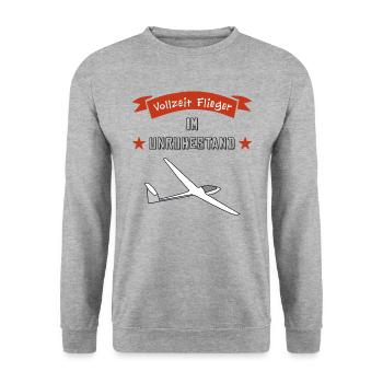 vollzeit flieger im unruhestand - Unisex Pullover - Weißgrau meliert - Vorne - Alina (178cm) & Michal (187cm)