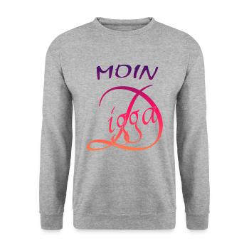 Moin Digga - Unisex Pullover - Weißgrau meliert - Vorne - Alina (178cm) & Michal (187cm)