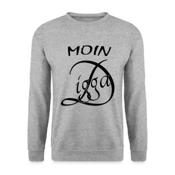 Moin Digga - Unisex Pullover - Weißgrau meliert - Vorne - Alina (178cm) & Michal (187cm)