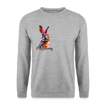 Lapin de Pâques mignon lapin de Pâques géométrique - Sweat-shirt Unisexe - gris chiné - Devant - Alina (178cm) & Michal (187cm)