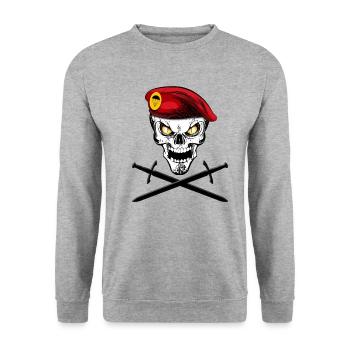 Parachutist -02 - Sweat-shirt Unisexe - gris chiné - Devant - Alina (178cm) & Michal (187cm)