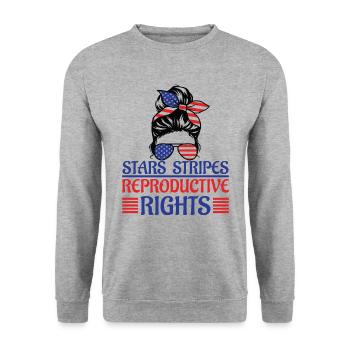 Stars Stripes Reproductive Rights 4th of july - Unisex Sweatshirt - salt & pepper - Front - Alina (178cm) & Michal (187cm)