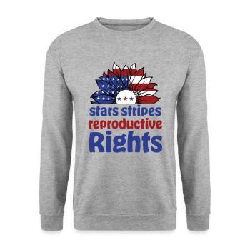 Stars Stripes Reproduktive Rechte Frauen 4. Juli - Unisex Pullover - Weißgrau meliert - Vorne - Alina (178cm) & Michal (187cm)