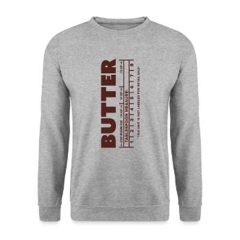 Drôle de costume d’Halloween Butter Stick Cadeau - Sweat-shirt Unisexe - gris chiné - Devant - Alina (178cm) & Michal (187cm)