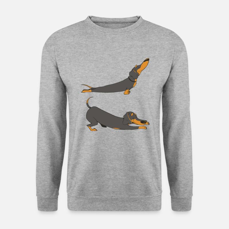 Dackel strecken - Unisex Pullover - Weißgrau meliert