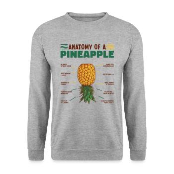 Anatomy of a Pineapple Upside Down Pineapple - Unisex Sweatshirt - salt & pepper - Front - Alina (178cm) & Michal (187cm)