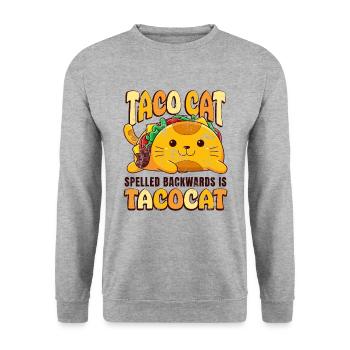 Taco Cat spelled Backwards is Tacocat Cinco de - Unisex Sweatshirt - salt & pepper - Front - Alina (178cm) & Michal (187cm)