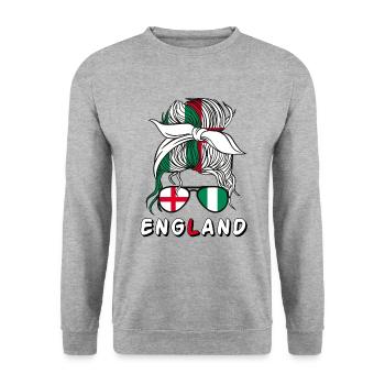 Moitié Anglais Moitié Nigérian Fille Nigeria Angleterre - Sweat-shirt Unisexe - gris chiné - Devant - Alina (178cm) & Michal (187cm)