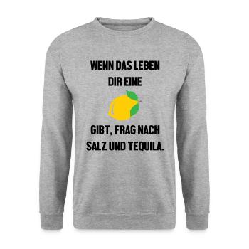 SALZ UND TEQUILA 1 - Unisex Pullover - Weißgrau meliert - Vorne - Alina (178cm) & Michal (187cm)