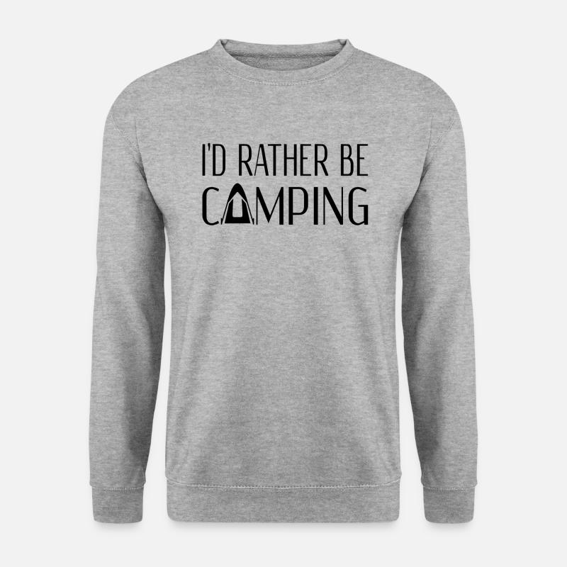 Ich würde lieber campen - Unisex Pullover - Weißgrau meliert