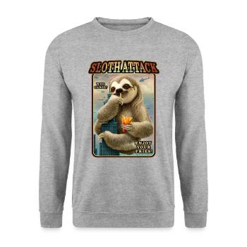 SLOTH ATTACK CHAPTER 1 - Unisex Sweatshirt - salt & pepper - Front - Alina (178cm) & Michal (187cm)