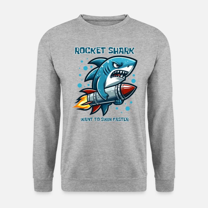 Rocket Shark Funny Animals - Unisex Sweatshirt - salt & pepper