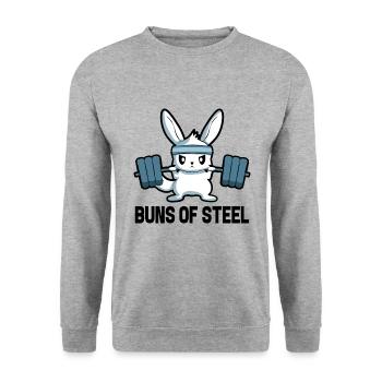 Bunny, Fitness, Gym, Motivation, Sport, Gift - Unisex Sweatshirt - salt & pepper - Front - Alina (178cm) & Michal (187cm)